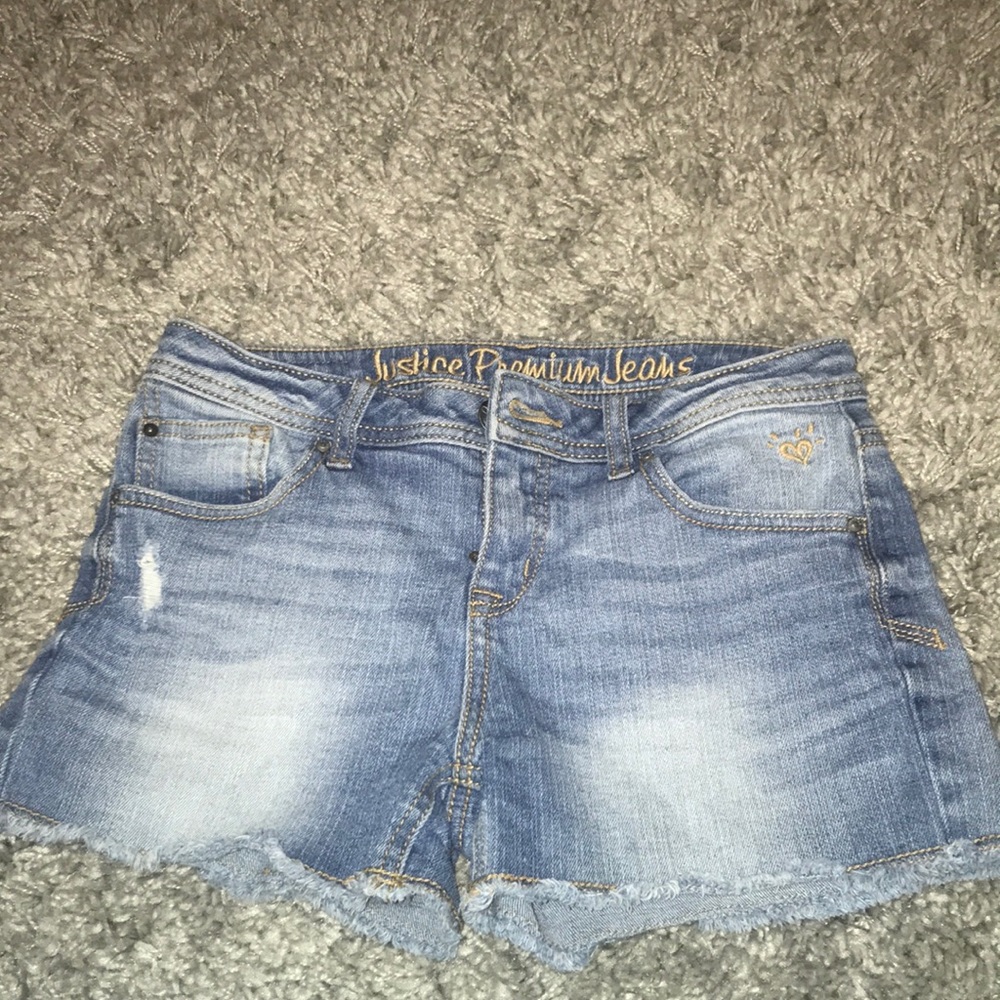 Justice denim cutoff shorts